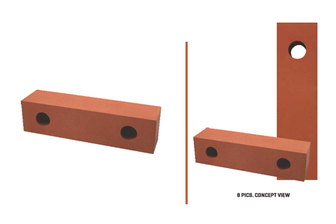 TWO HOLE SQUARE BRICK